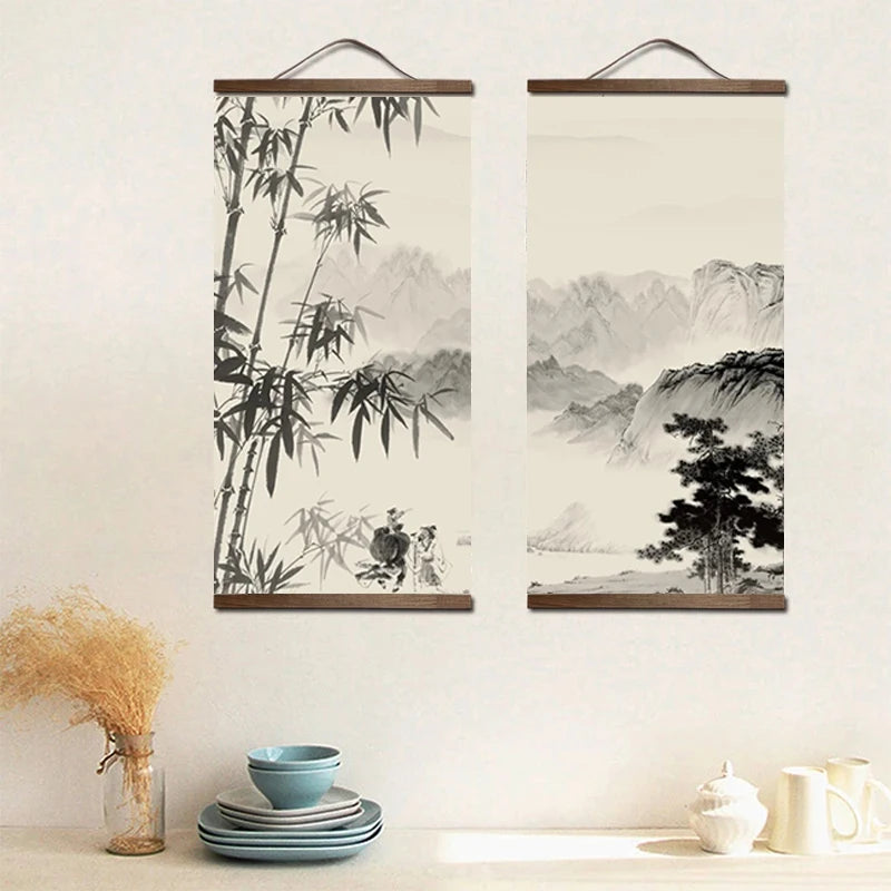Chinese Landscape Ink Canvas