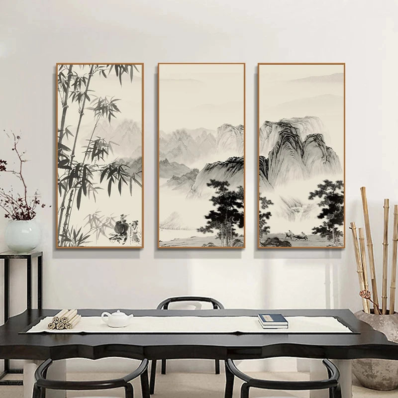 Chinese Landscape Ink Canvas