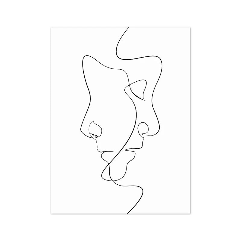 One-Line Woman Face Poster