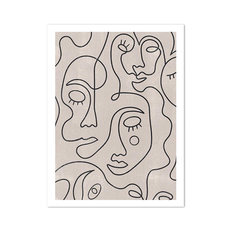 One-Line Woman Face Poster