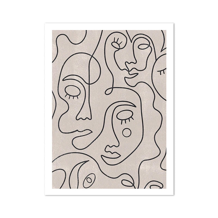 One-Line Woman Face Poster
