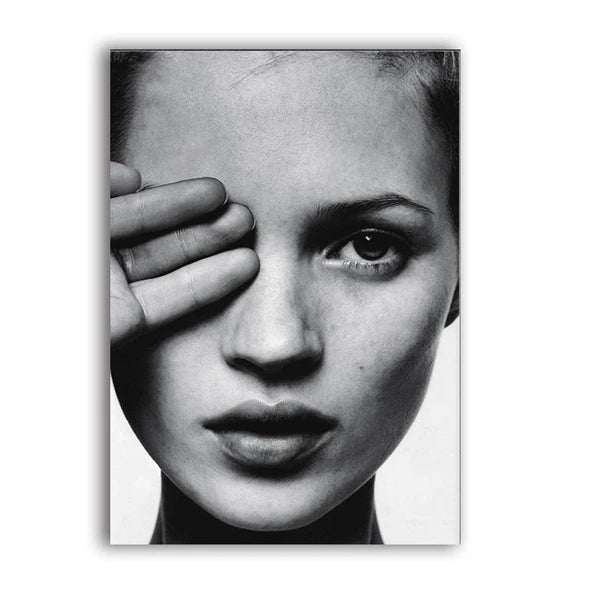 Black White Fashion Girl Poster