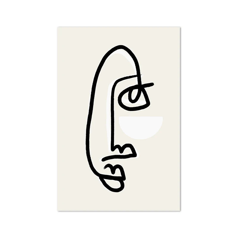 One-Line Woman Face Poster