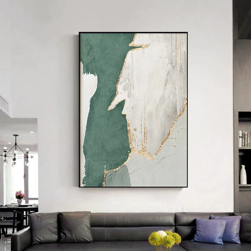 Gold Green Abstract Canvas