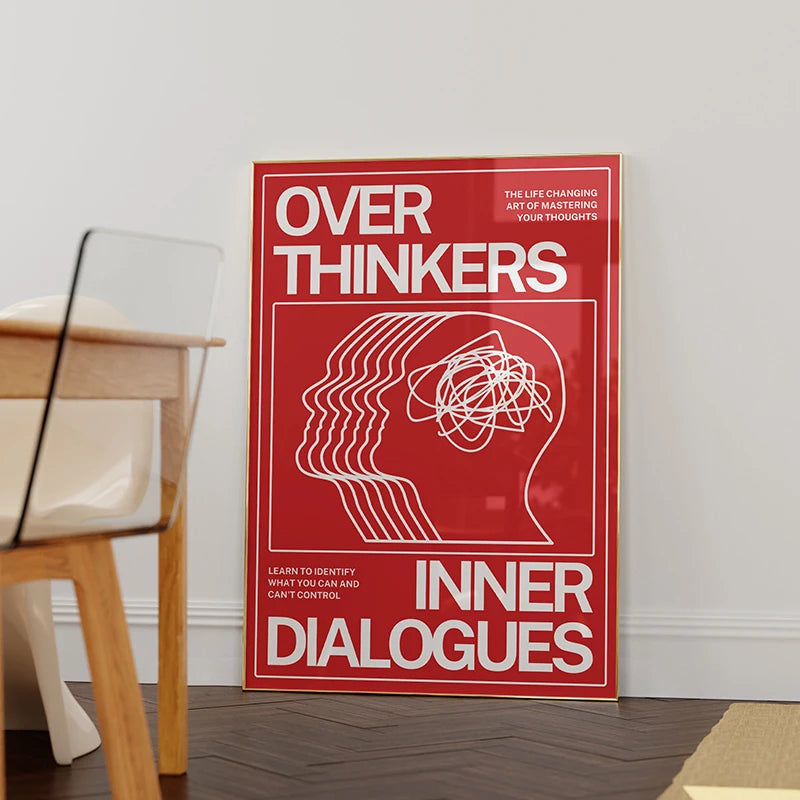 Mid-Century Overthinker Typography Canvas