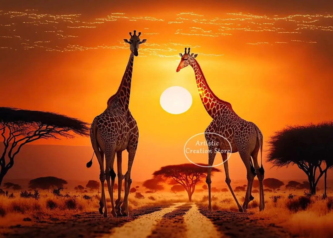 African Elephant Sunset Canvas