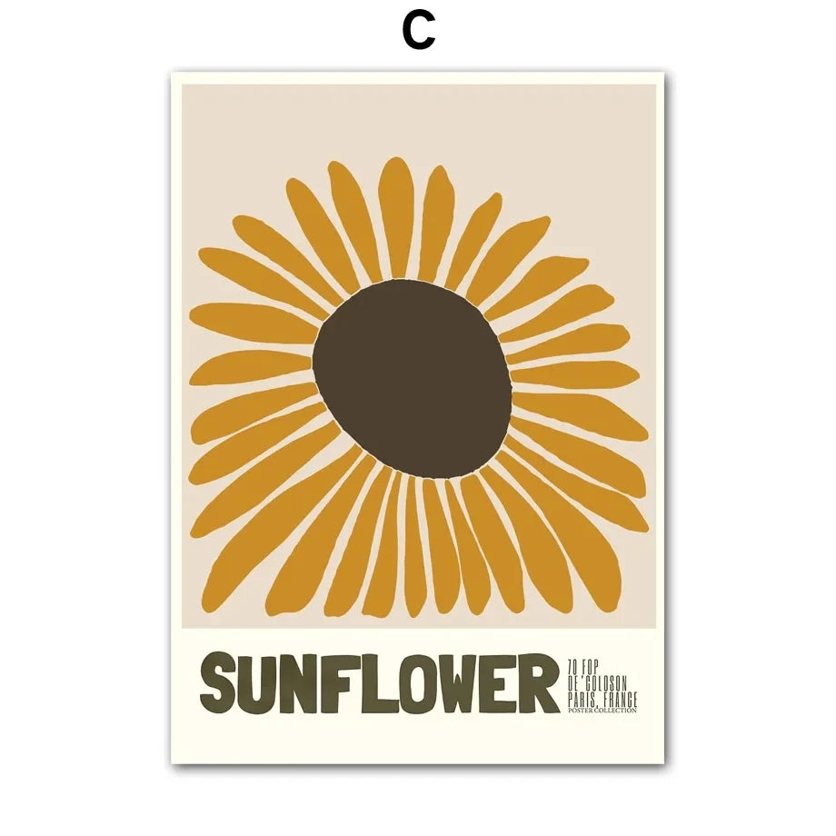 Boho Matisse Sunflower Canvas