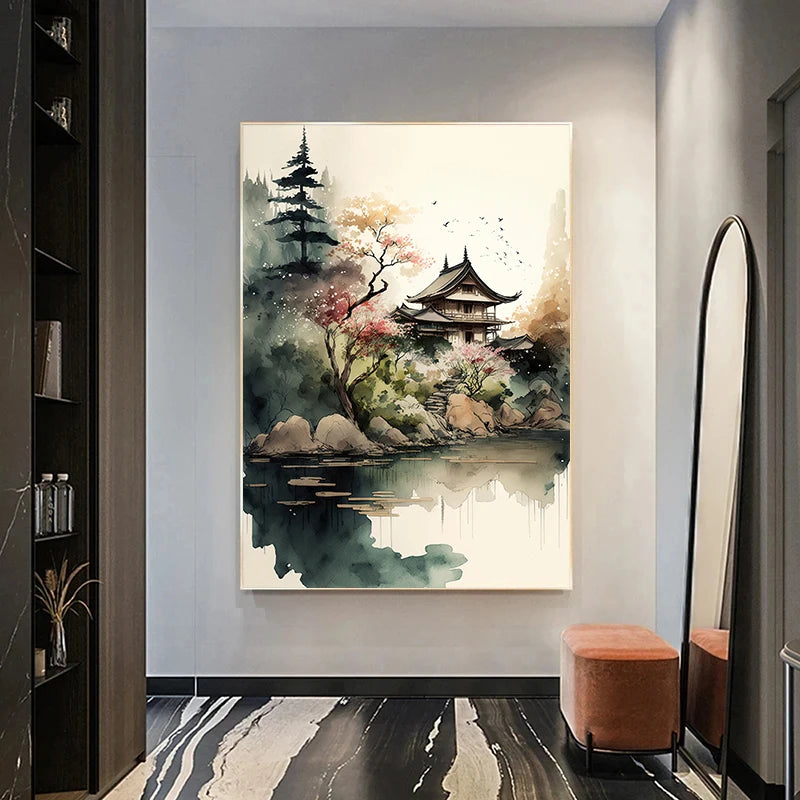 Zen Bonsai Pagoda Poster