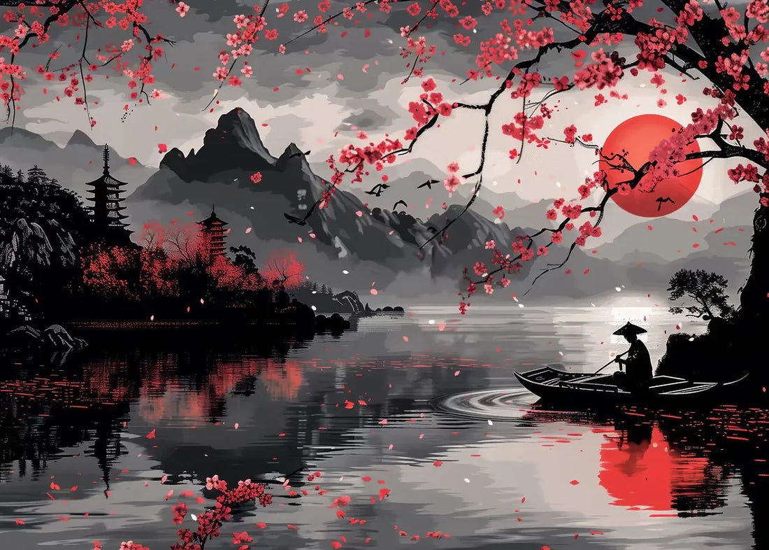 Japanese Ink Samurai Landscape