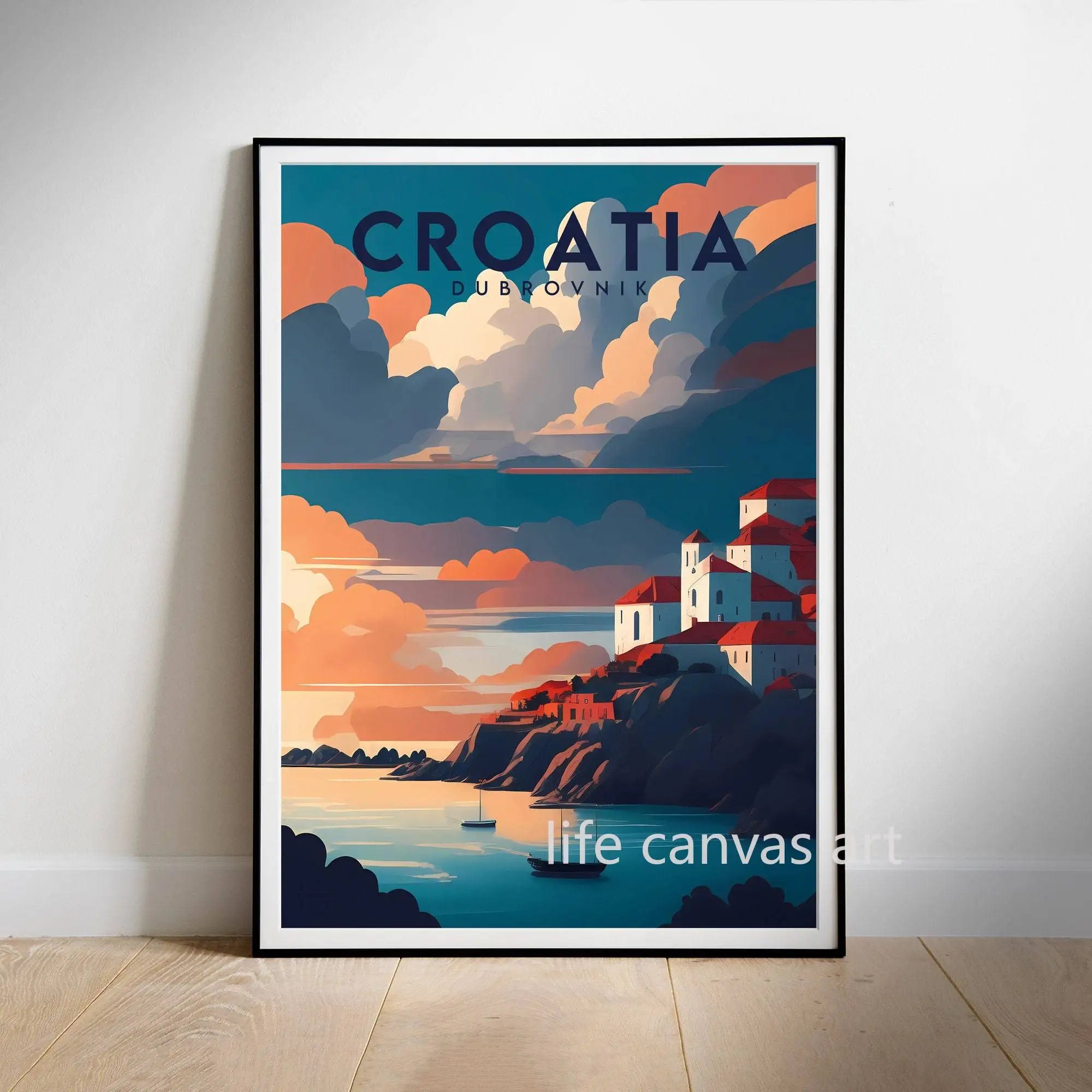 Retro Europe Travel Cities Poster