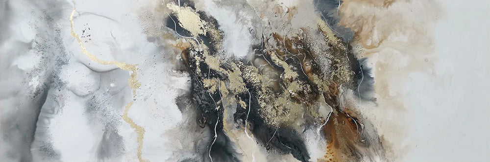 White Gold Line Landscape Print