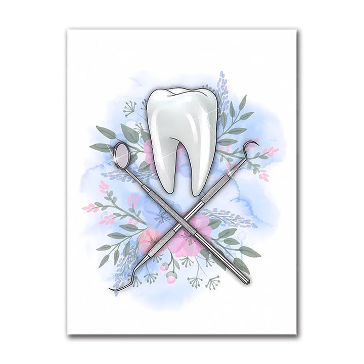 Watercolor Tooth Anatomy Poster