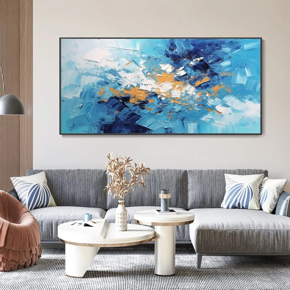 Blue Coastline Oil Canvas