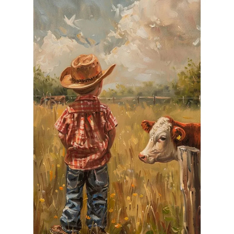 Retro Fishing Boys HunFishing Boys Landscape Artting Sketch Lake Nature Landscape Nursery Poster Canvas Painting Wall Art Pictures Home Farmhouse Decor