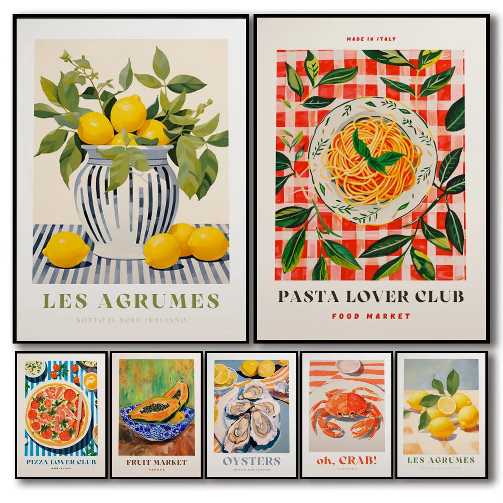 Retro Italian Food Illustration