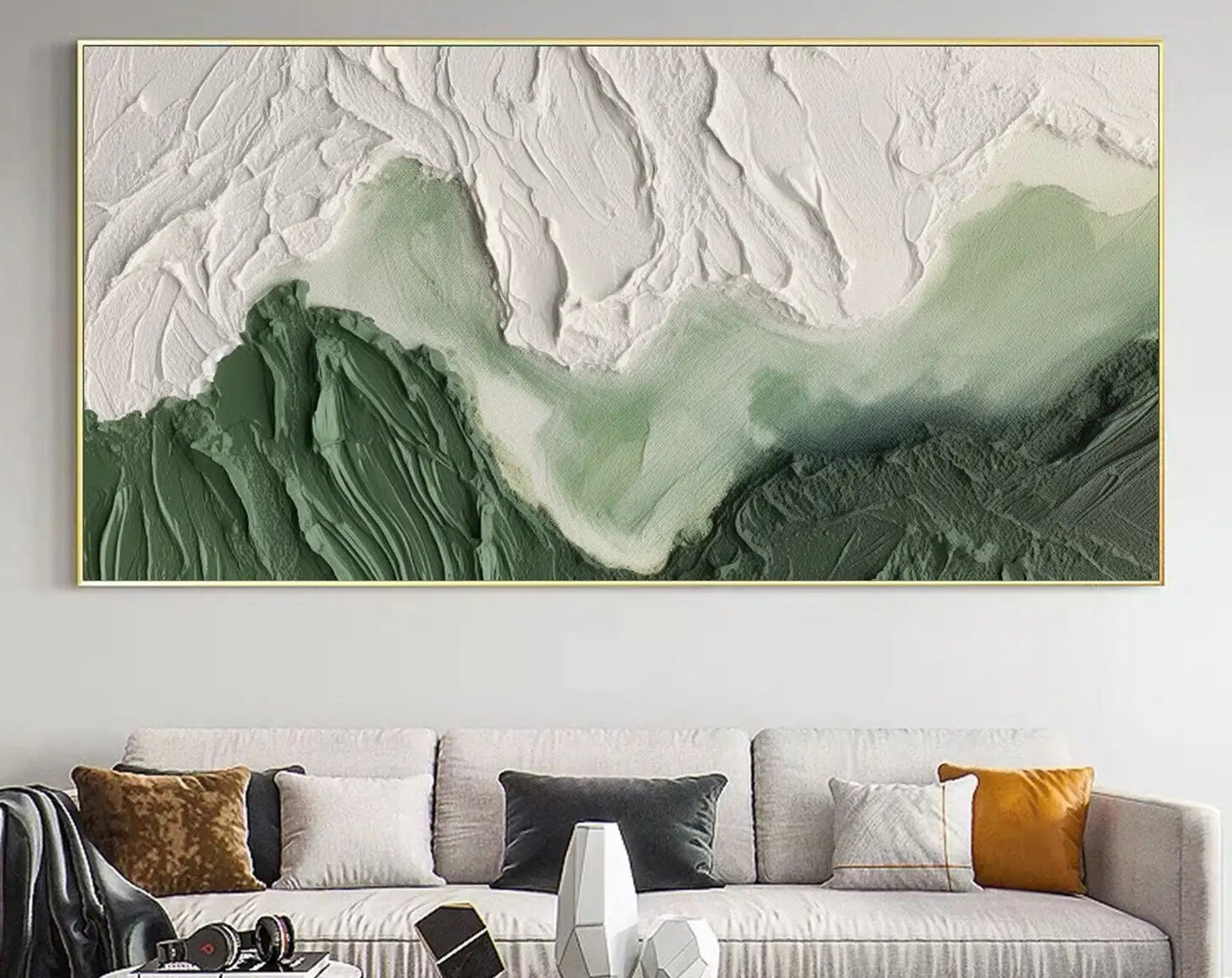 Minimalist Green Ocean Canvas