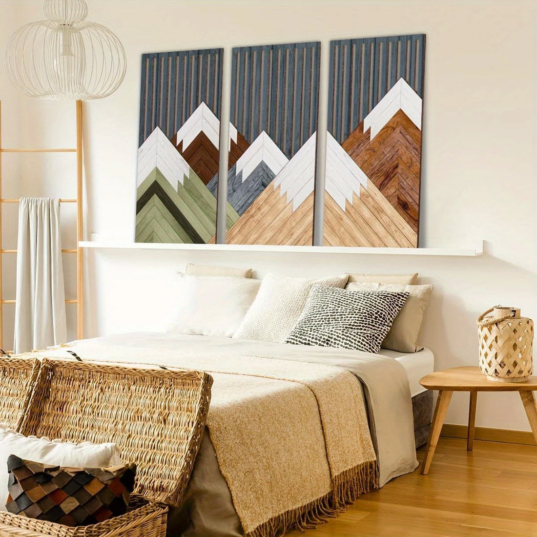 Rustic Boho Leaf Wood Wall Art