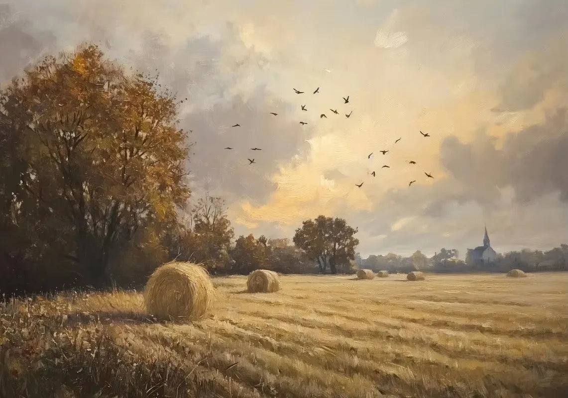 Autumn Countryside Deer Canvas