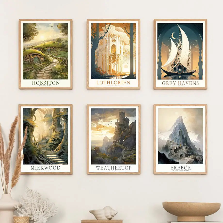 Middle-Earth Retro Travel Art