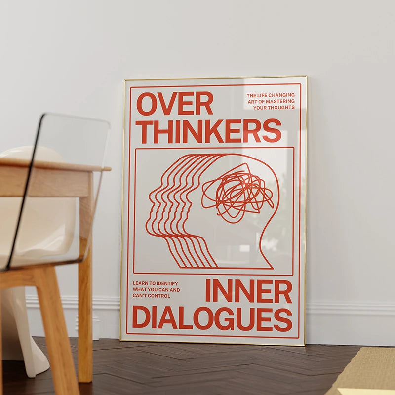 Mid-Century Overthinker Typography Canvas