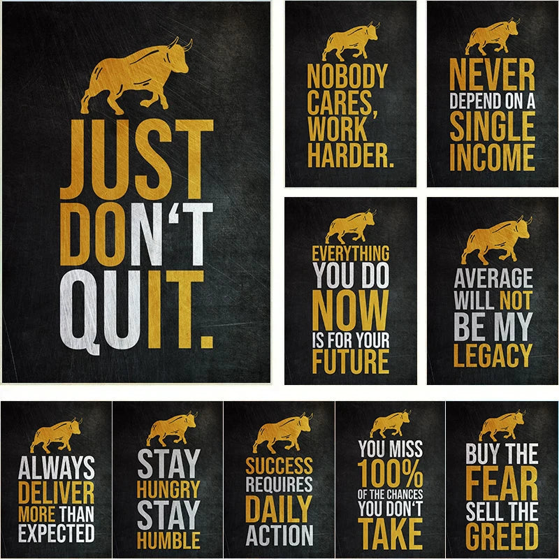 Golden Office Quote Canvas