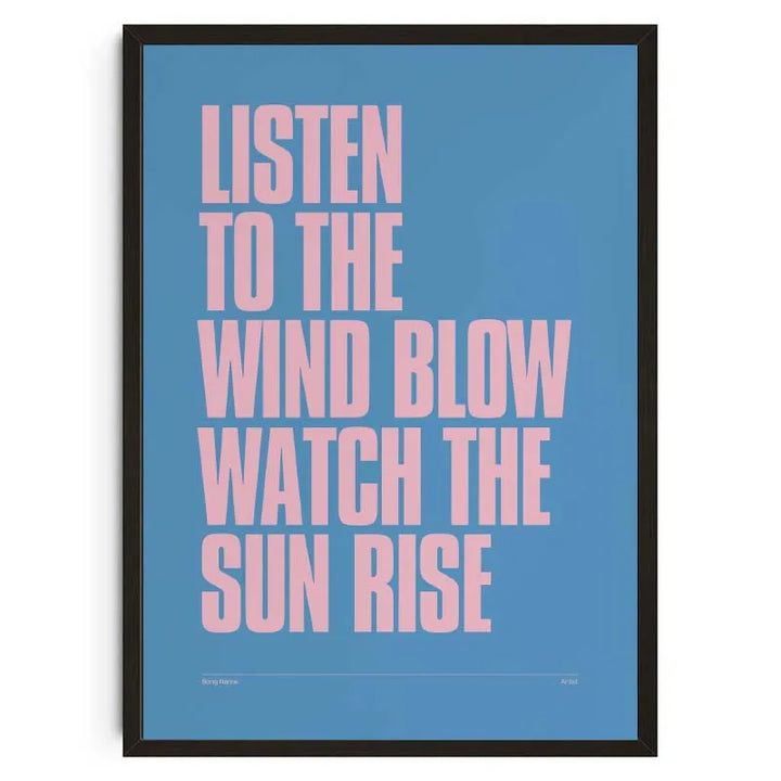 Pink Lyrics Typography Poster