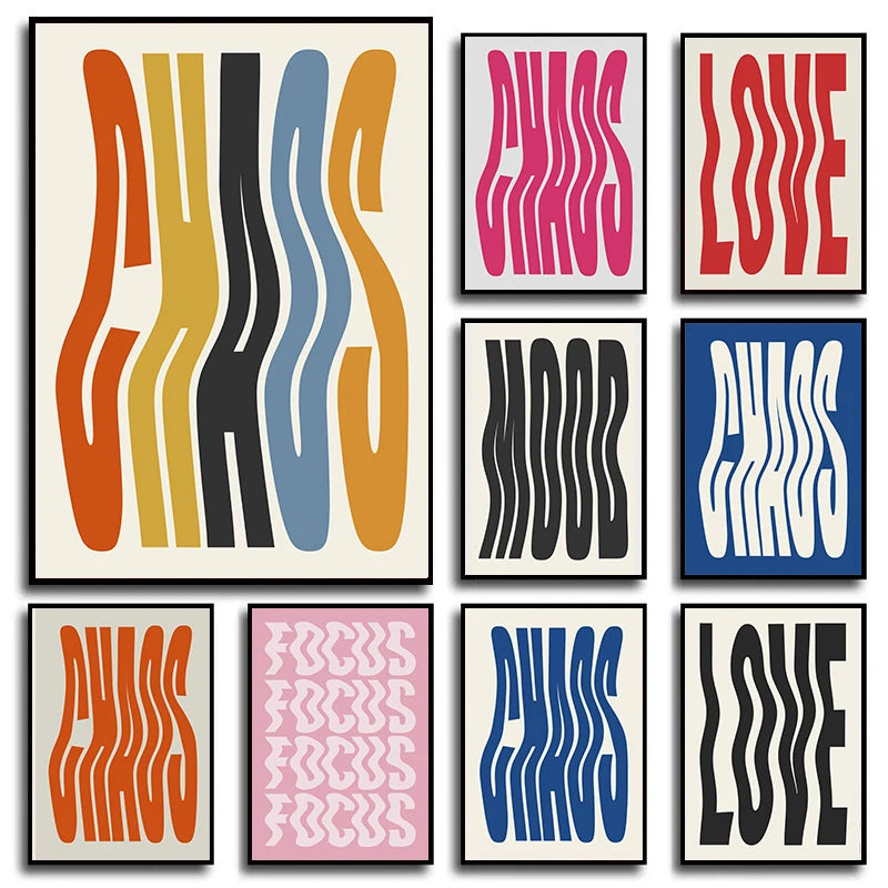 Chaos Typography Canvas Art