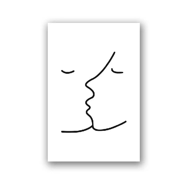 Single-Line Kiss Couple Poster