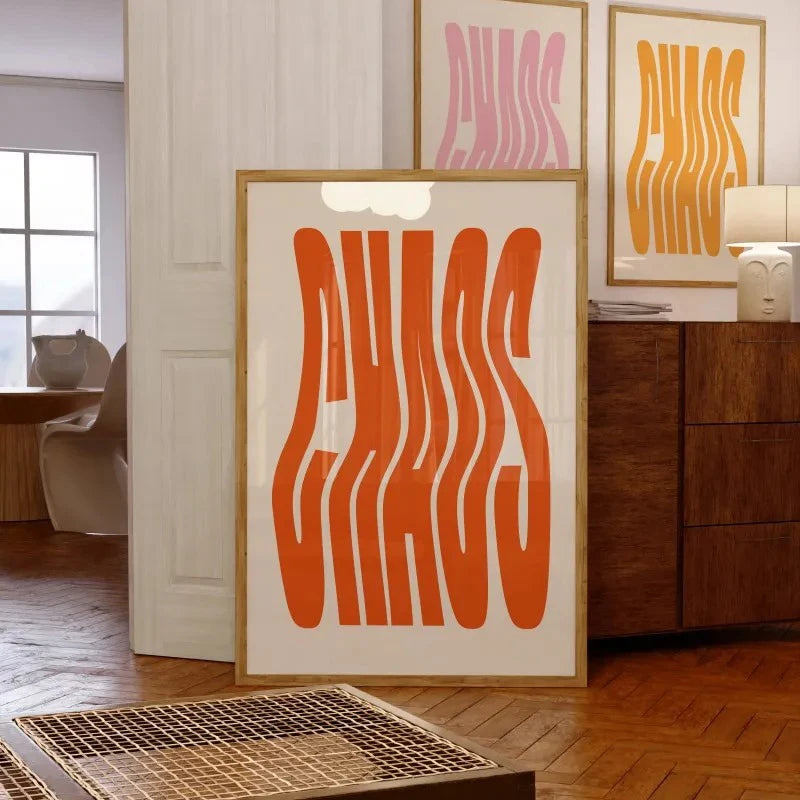 Chaos Typography Canvas Art