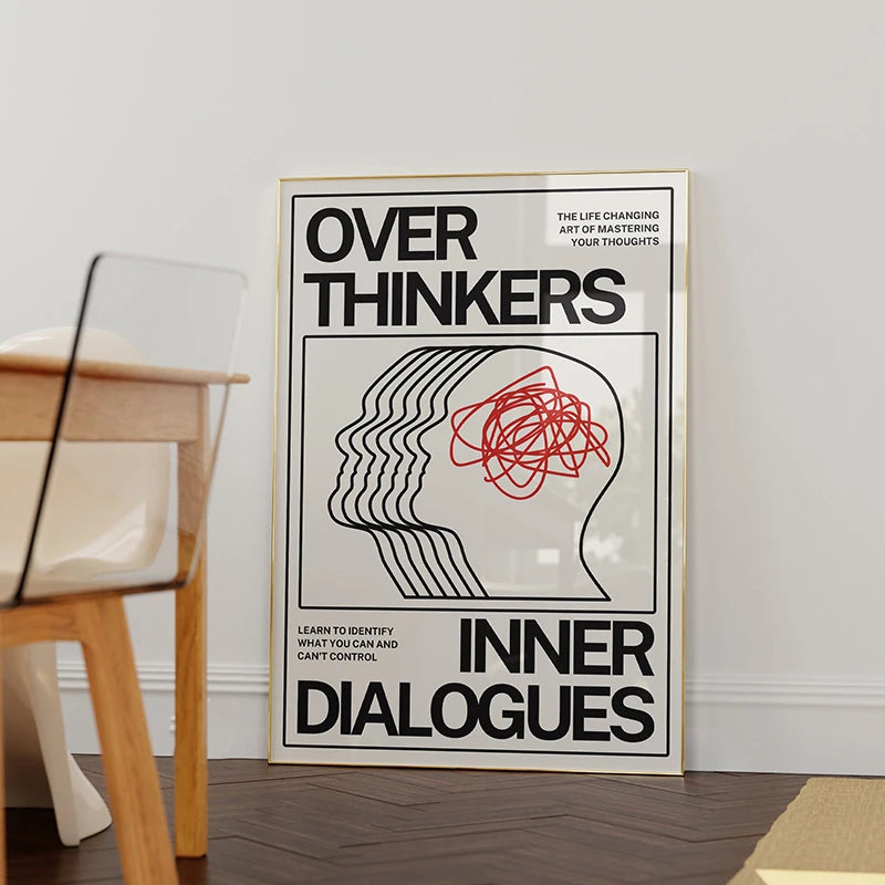 Mid-Century Overthinker Typography Canvas