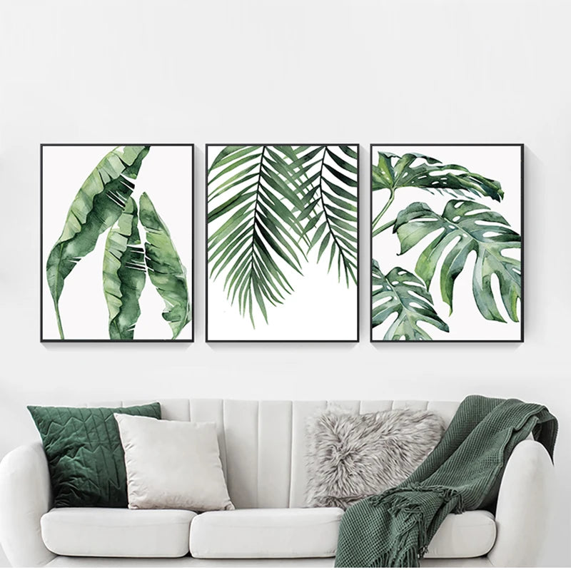 Tropical Leaves Scandinavian Canvas