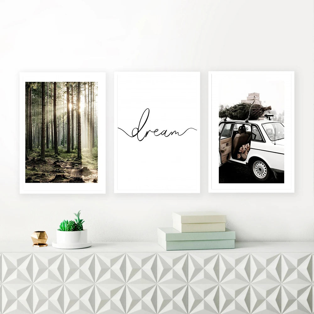 Winter Forest Deer Poster