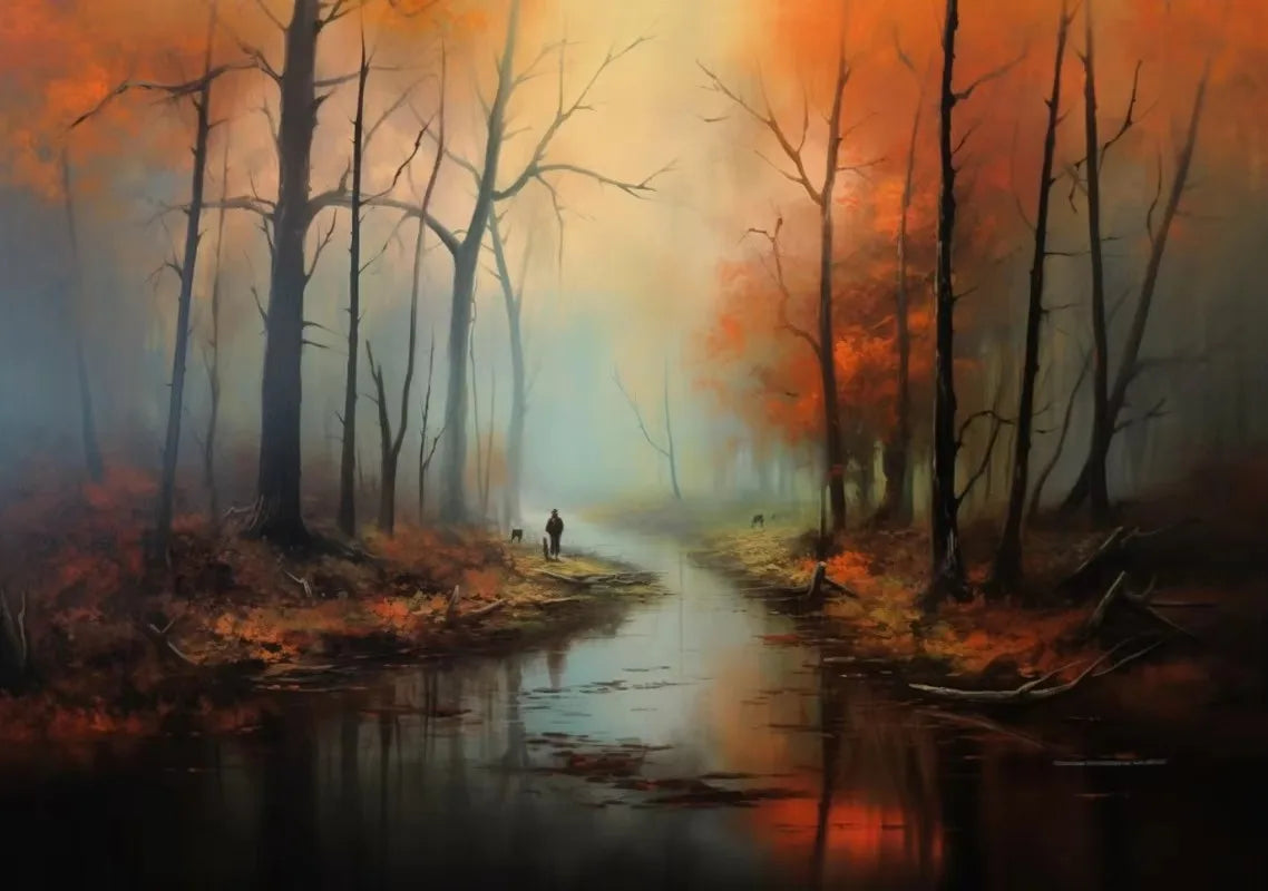 Autumn Countryside Deer Canvas