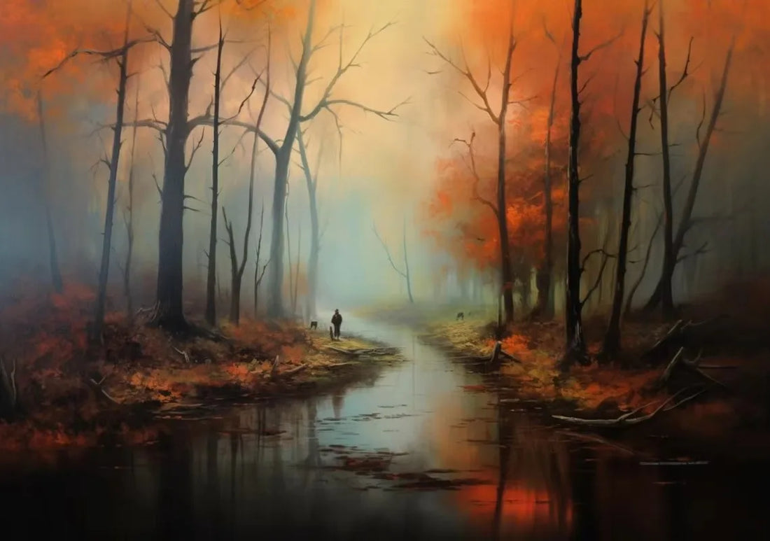 Autumn Countryside Deer Canvas