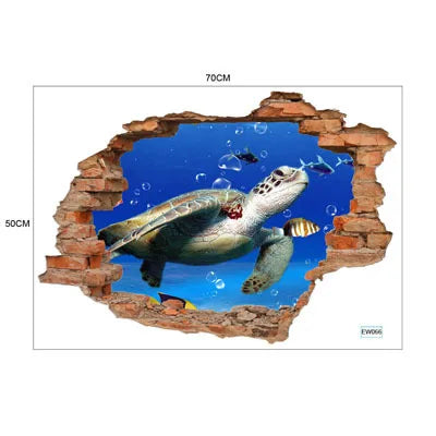 3D Broken Wall Window Sticker