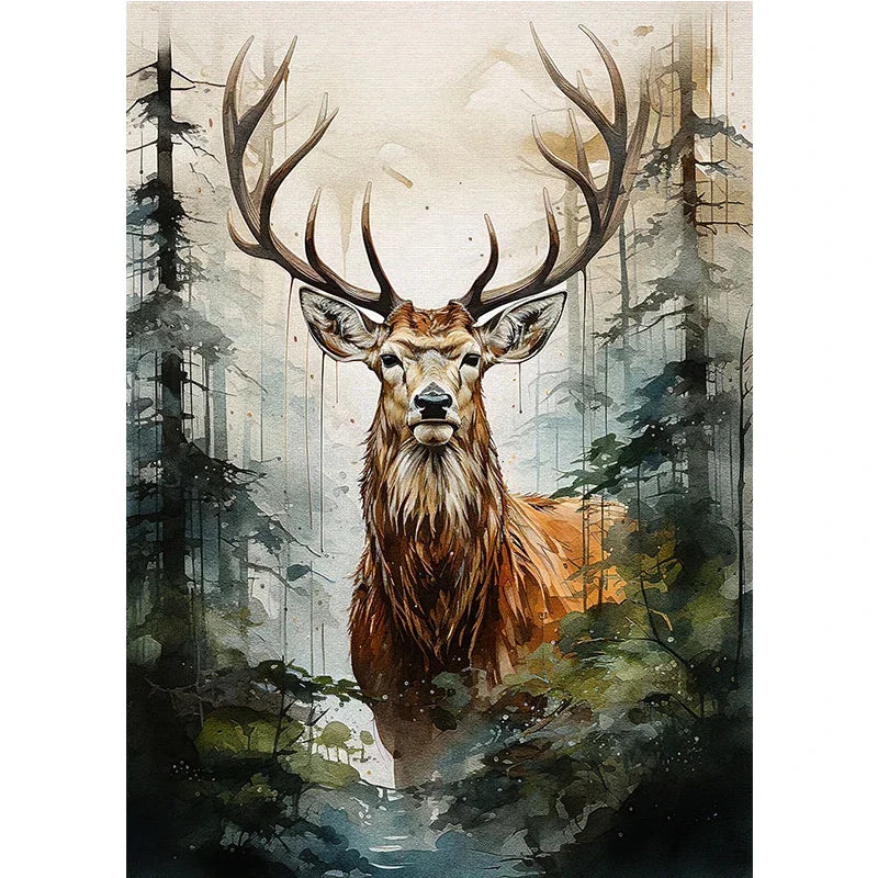 Cute Deer Jungle Canvas