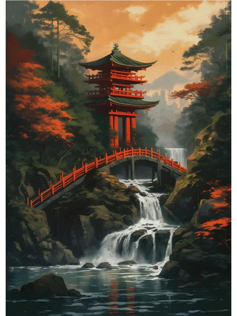 Fuji Cyberpunk Landscape Print