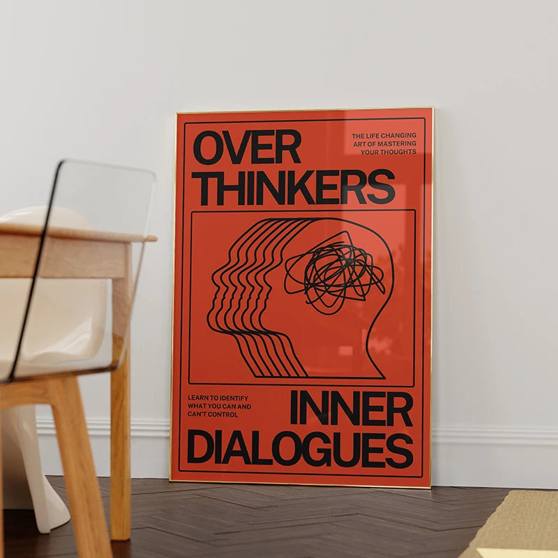 Mid-Century Overthinker Typography Canvas