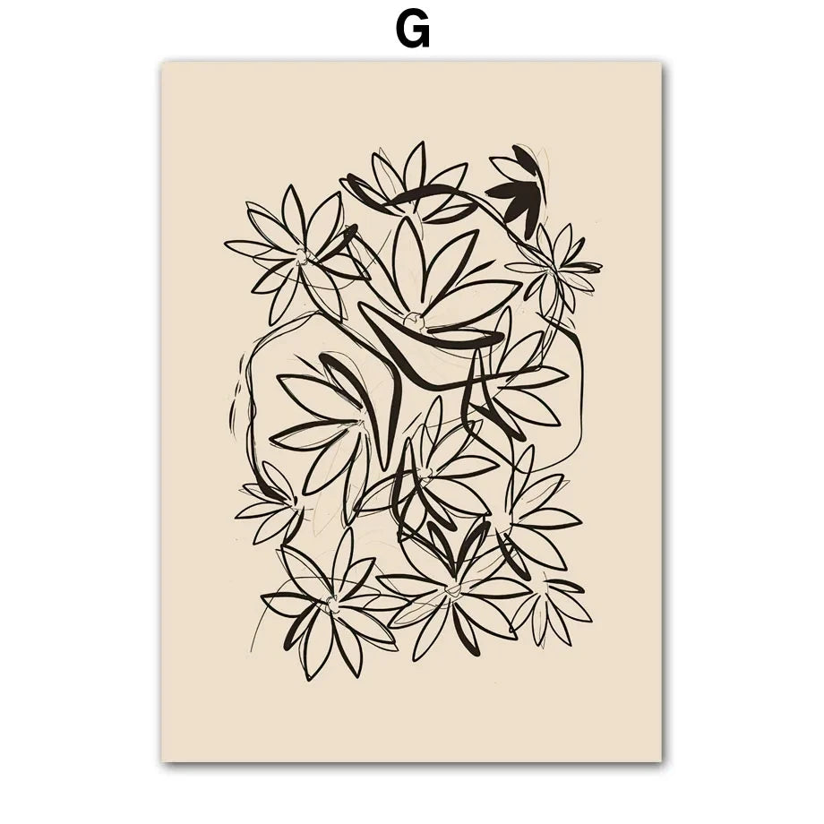 Boho Matisse Sunflower Canvas