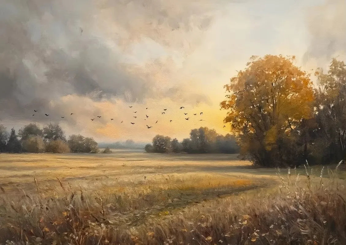 Autumn Countryside Deer Canvas