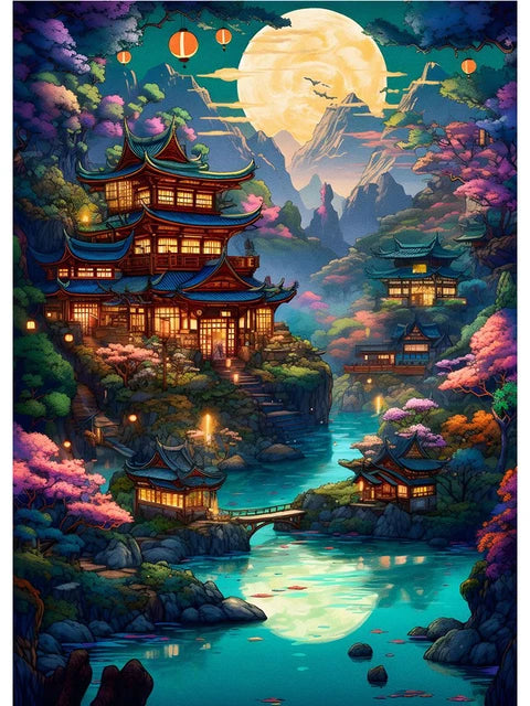 Fuji Cyberpunk Landscape Print