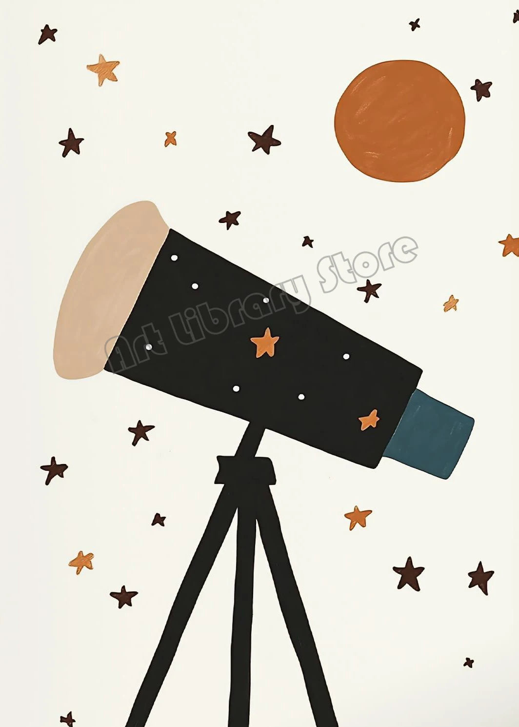 Astronaut Animals Nursery Poster