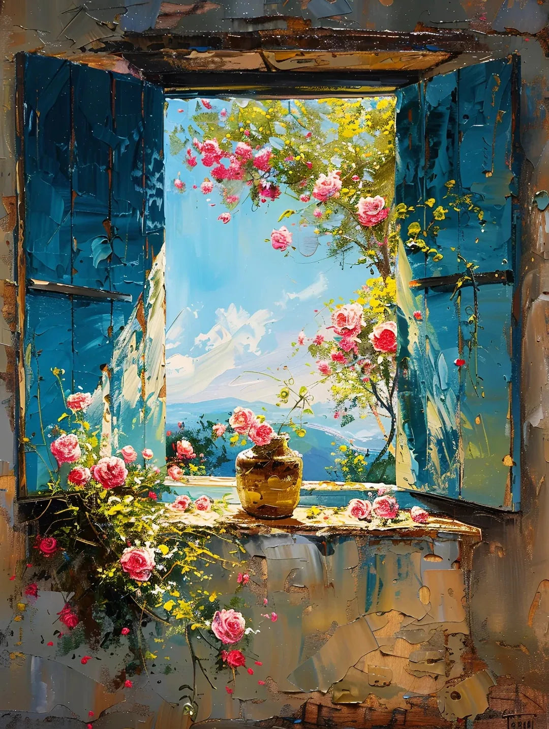 Colorful Graffiti Window Canvas