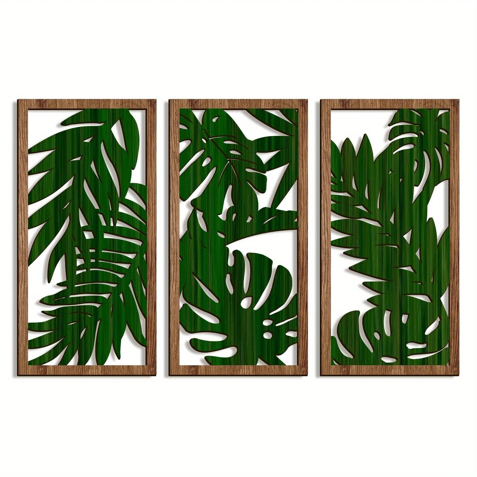 Rustic Boho Leaf Wood Wall Art