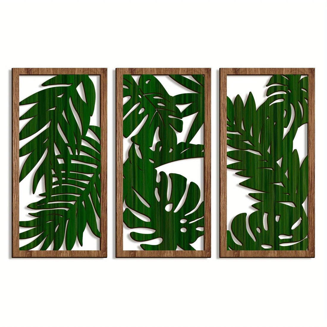 Rustic Boho Leaf Wood Wall Art