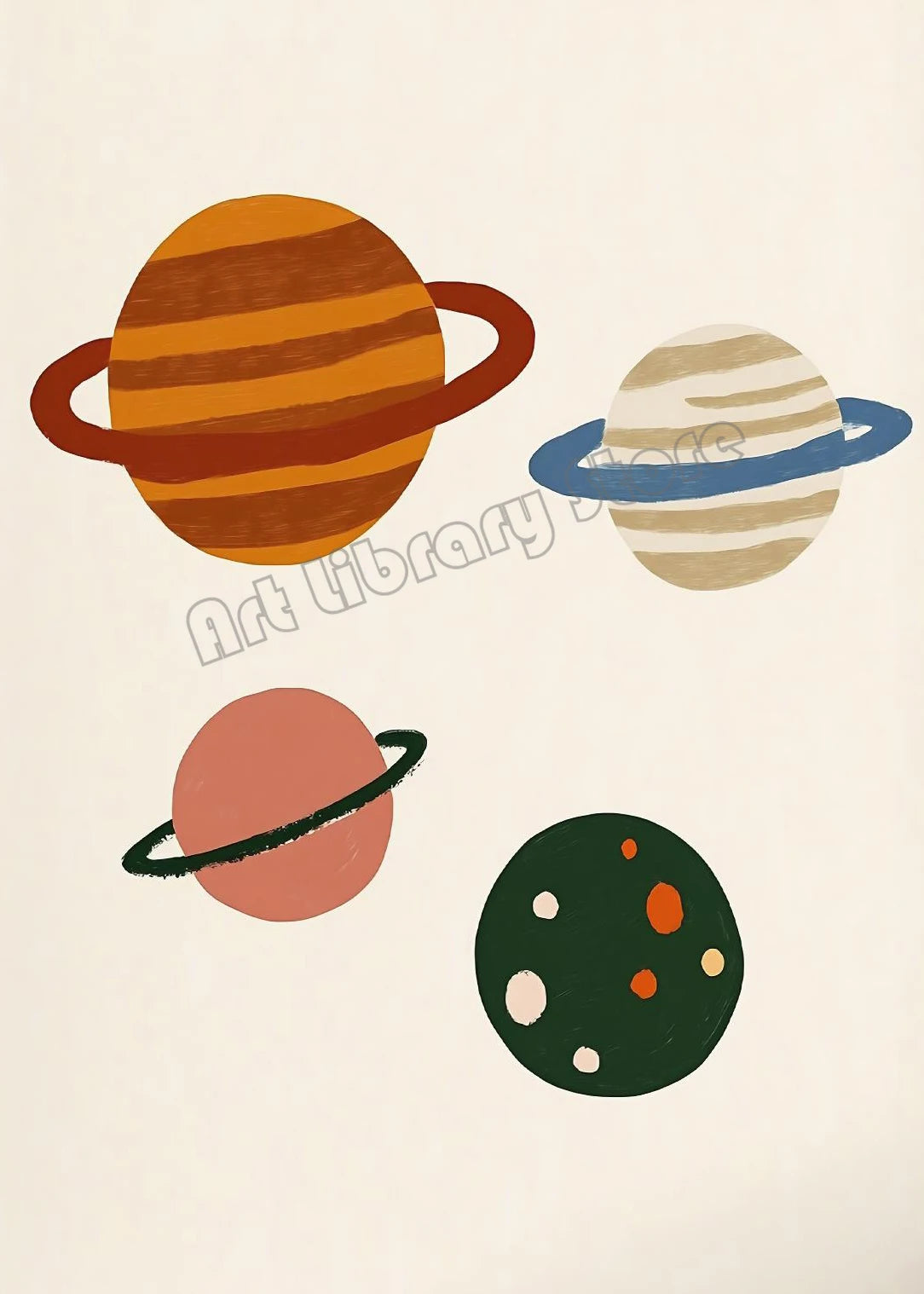 Astronaut Animals Nursery Poster