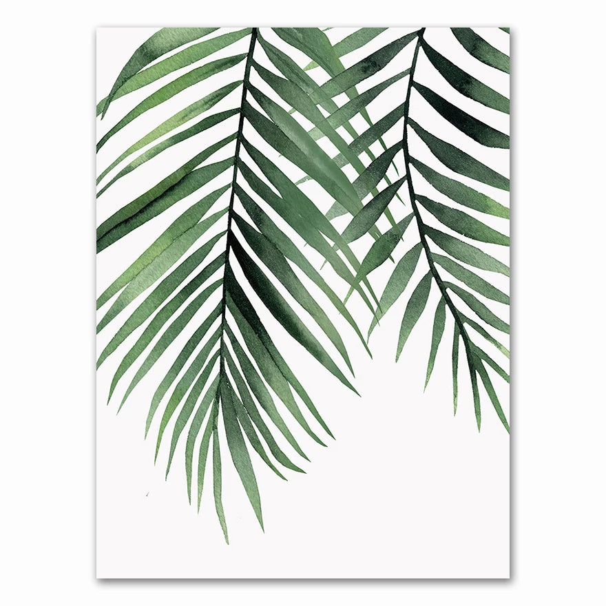 Tropical Leaves Scandinavian Canvas