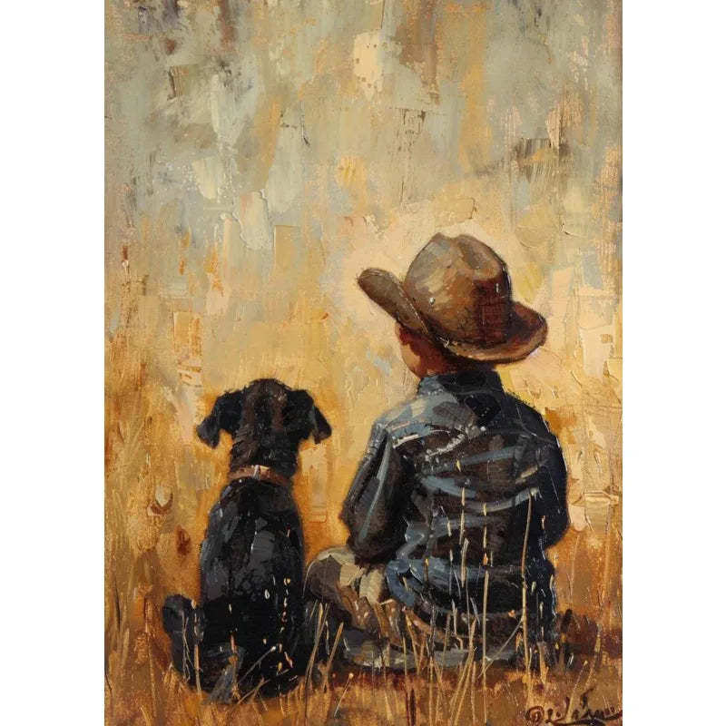 Retro Fishing Boys HunFishing Boys Landscape Artting Sketch Lake Nature Landscape Nursery Poster Canvas Painting Wall Art Pictures Home Farmhouse Decor