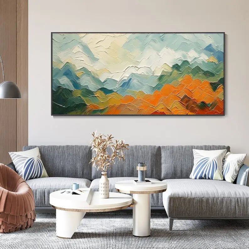 Blue Coastline Oil Canvas