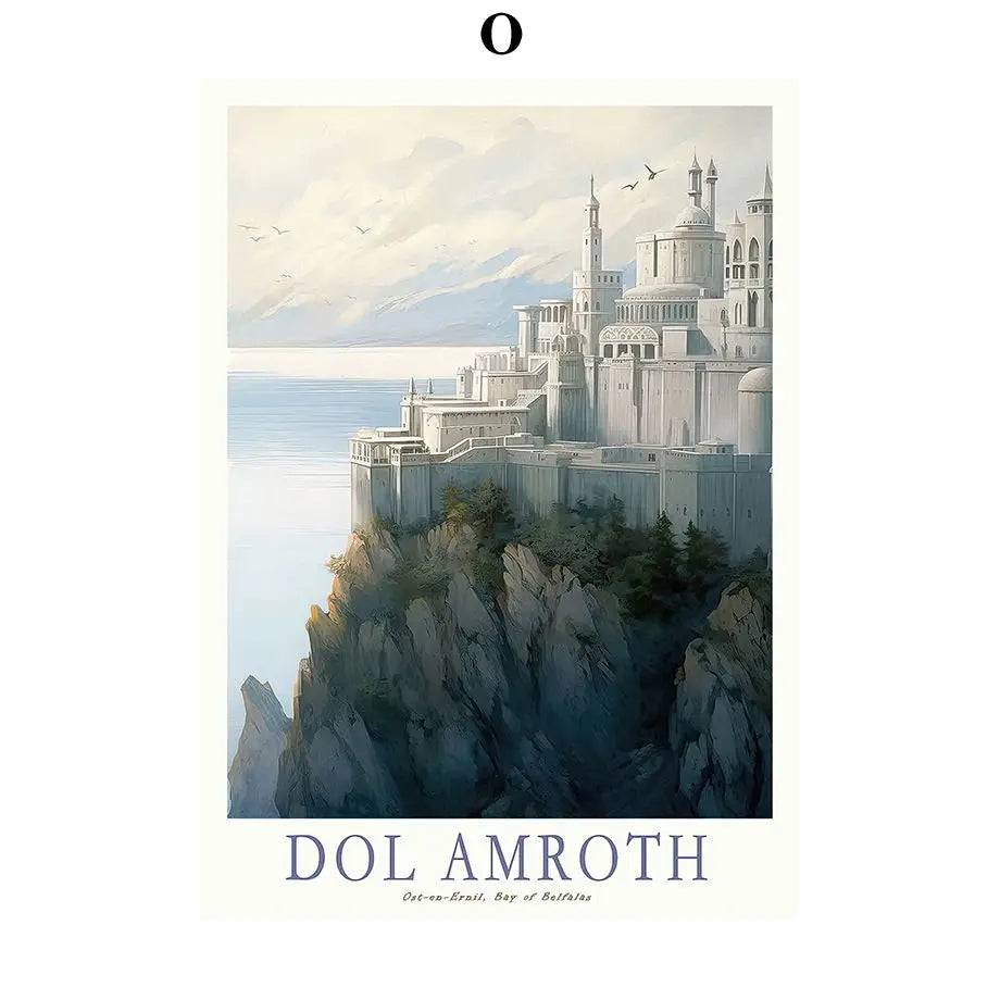 Middle-Earth Retro Travel Art